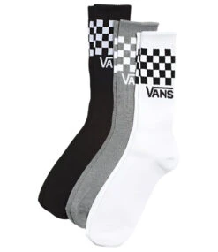 Vans Classic Check Crew Socks 3-Pack Black/White
