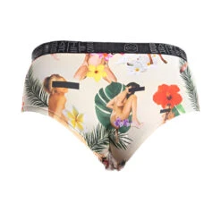 Battle Briefs Women's Performance Underwear 40 Battle Briefs Women's Performance Underwear -TACDIS Apparel Shop Womens Battle Briefs Cheeky Tiki Rear View Tropical Athletic Underwear