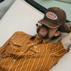 Seager Old Town All Mesh Snapback- Brown -TACDIS Apparel Shop seager old town mesh snapback brown lifestyle 2 jpg